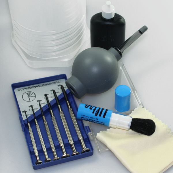 Ten piece expert optics cleaning and maintenance kit